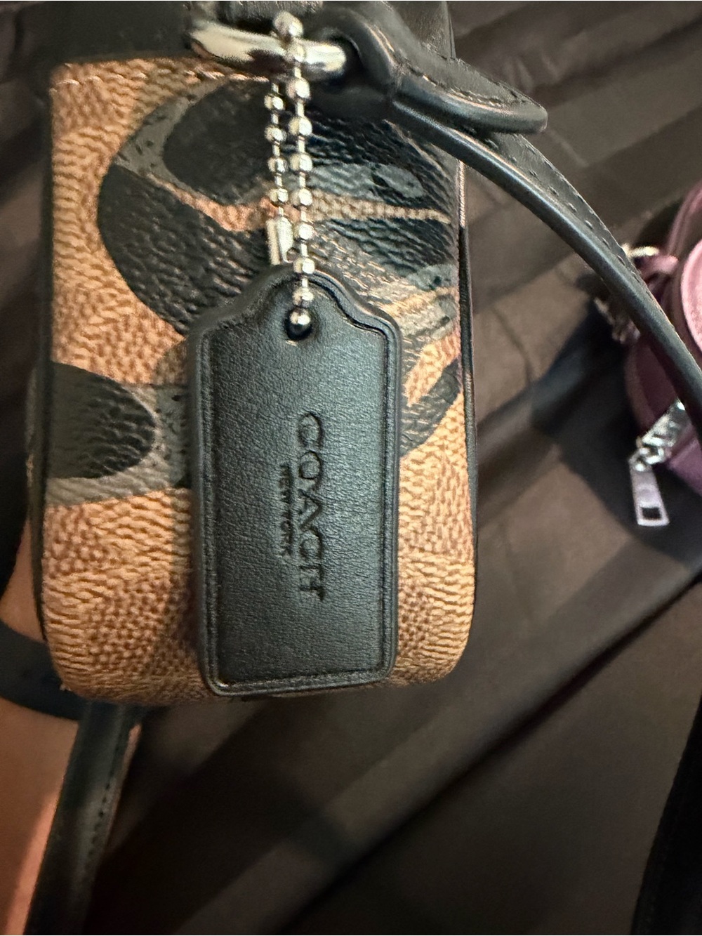 Coach Brown Floral Print Crossbody with Black Strap - Picture 7 of 8